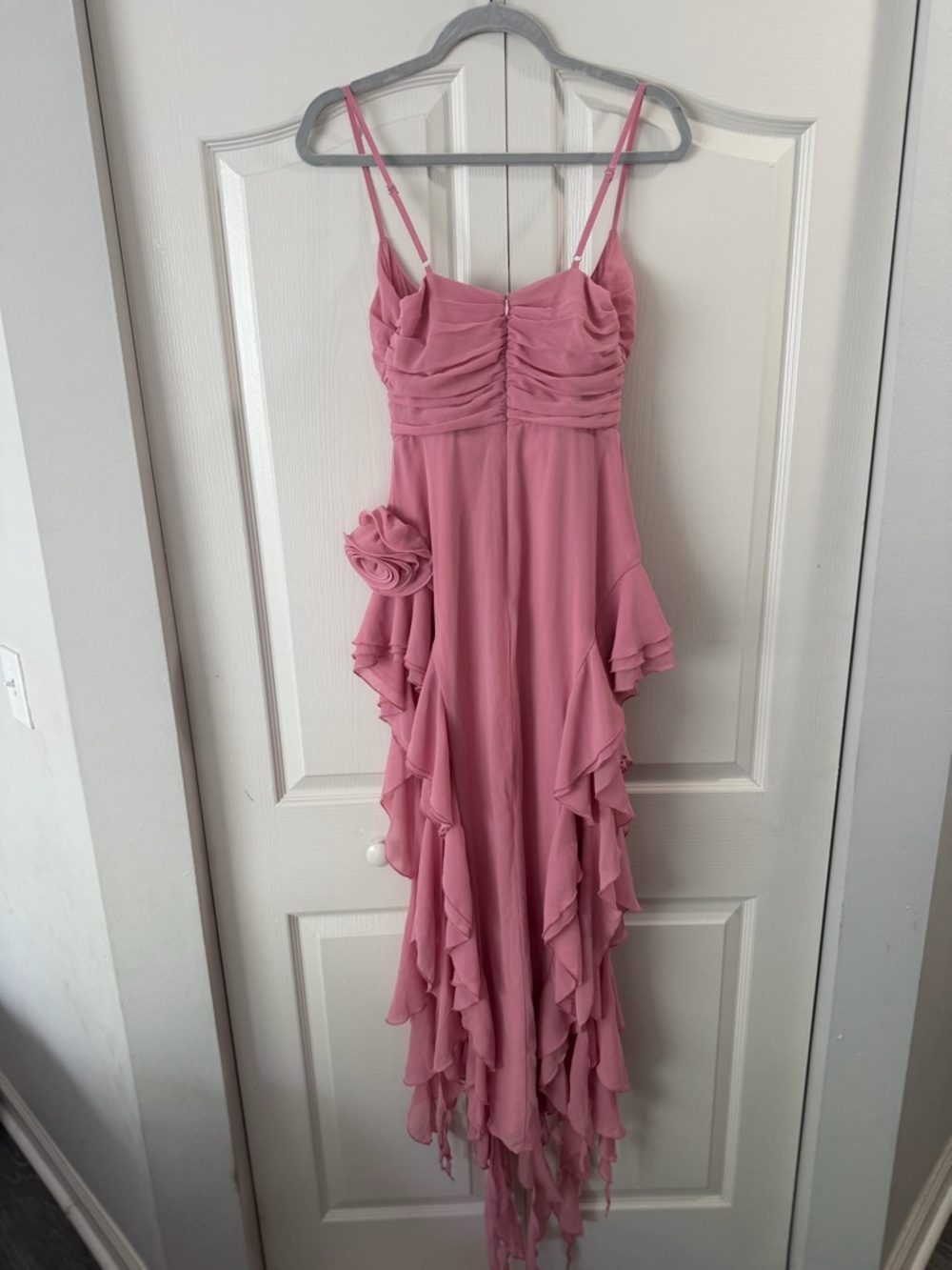 Fashion Nova Dusty Pink High-Low Ruffle Maxi Dress - Picture 3 of 5